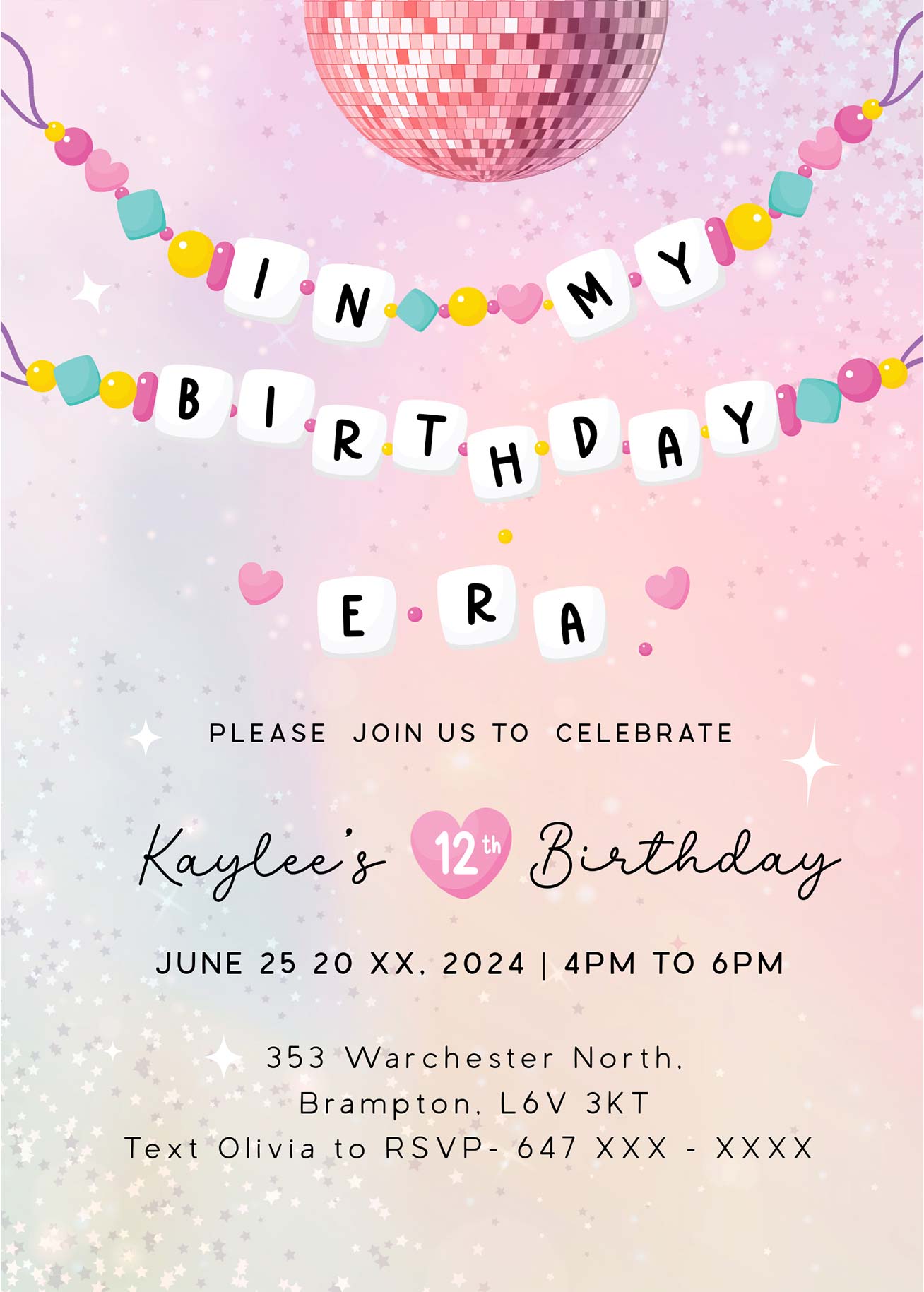 In My Birthday Era Birthday Invitation - Swiftie Birthday Invitation ...