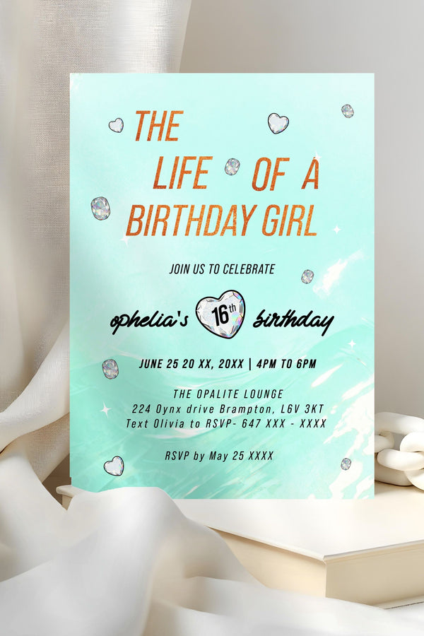 Life of a Showgirl Birthday Girl - Taylor Swift Birthday Invitation