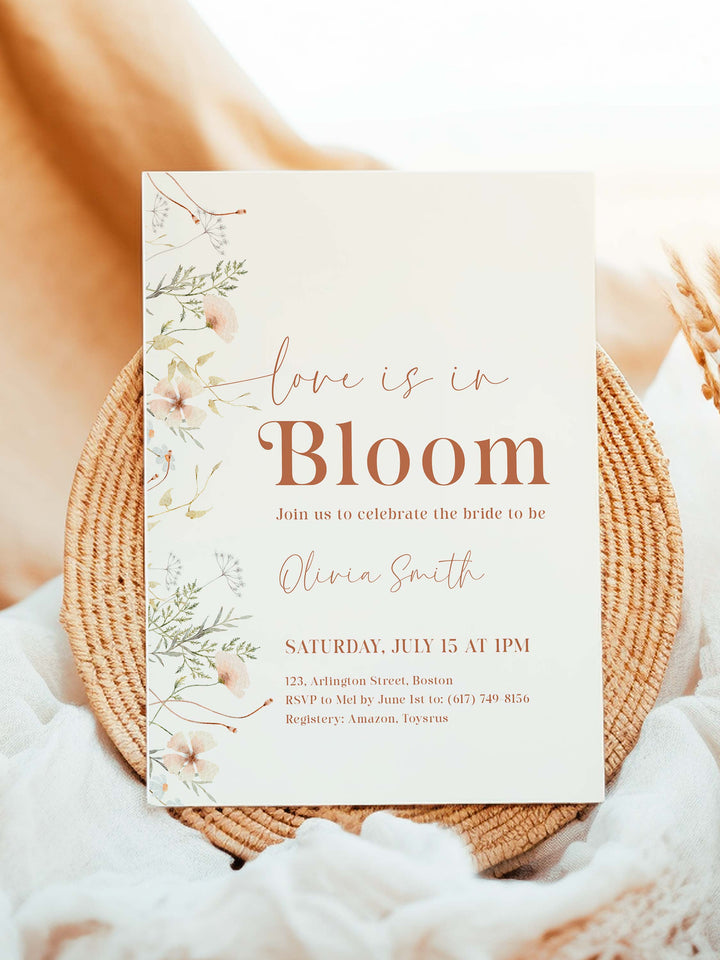 Love Is In Bloom Bridal Shower Invitation - Wildflower Collection - Wedding invitation