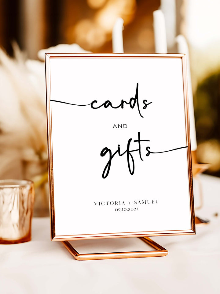 Minimalist Cards and Gifts Table Sign - Victoria Collection -