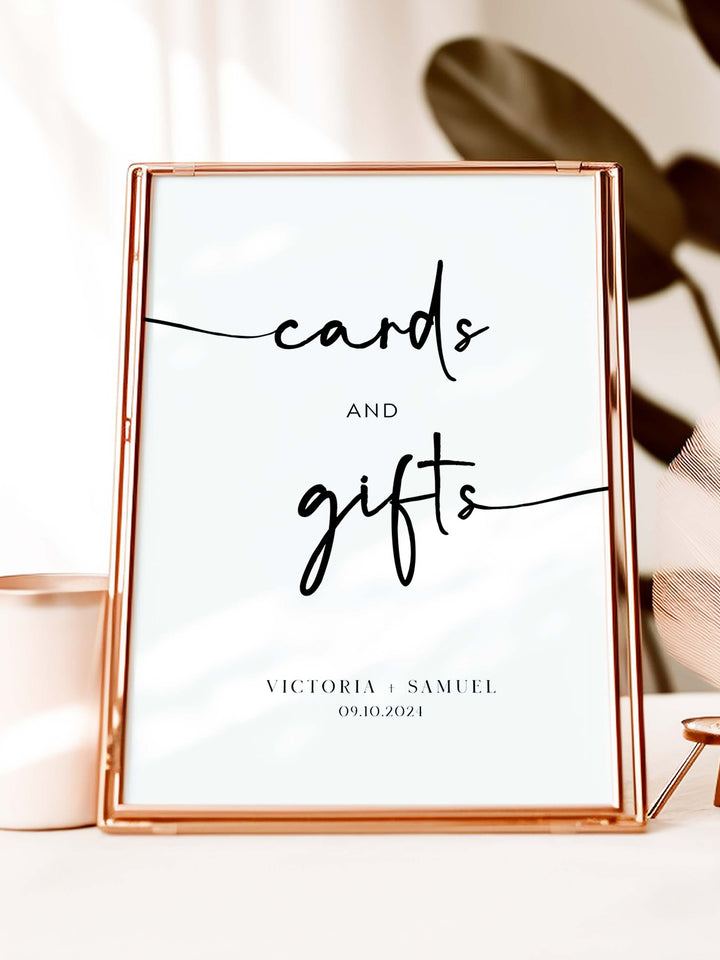 Minimalist Cards and Gifts Table Sign - Victoria Collection -