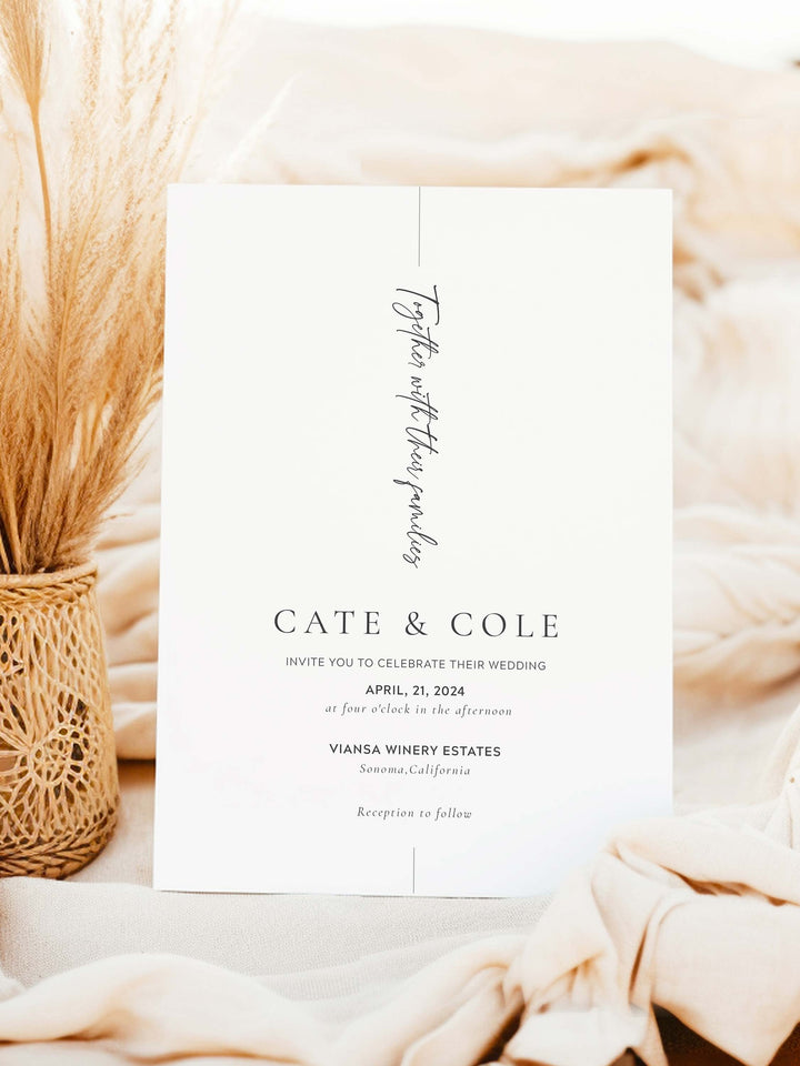 Minimalistic Photo Wedding Invitation - Cate Collection - Wedding invitation