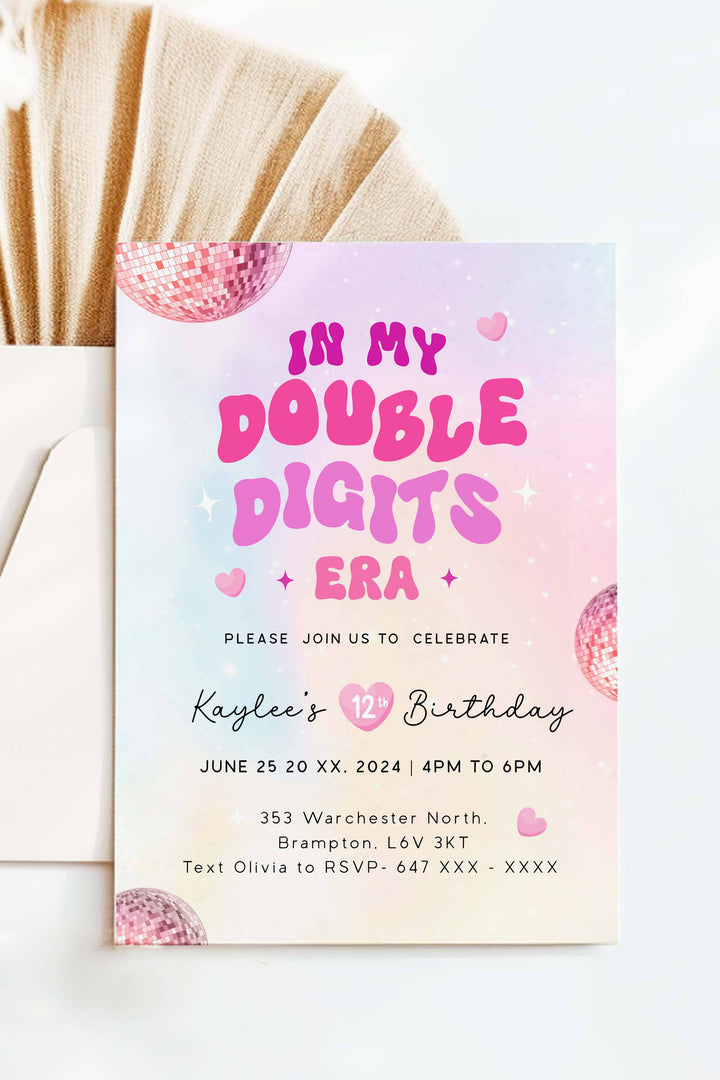 In My Double Digits Birthday Invitation - Vowpaperie