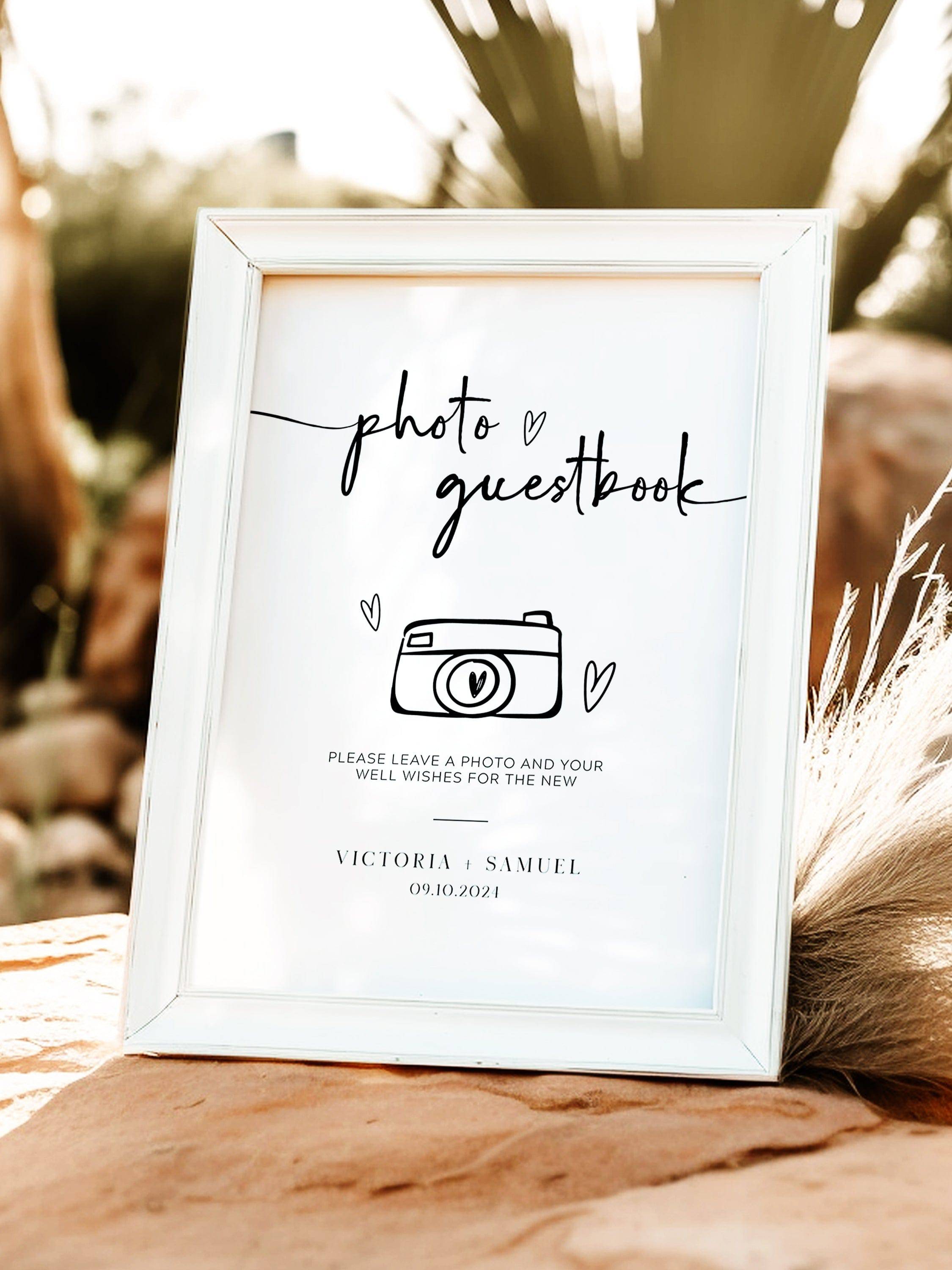 Boho Polaroid Guest Book Table Sign - The Victoria Collection – Vowpaperie