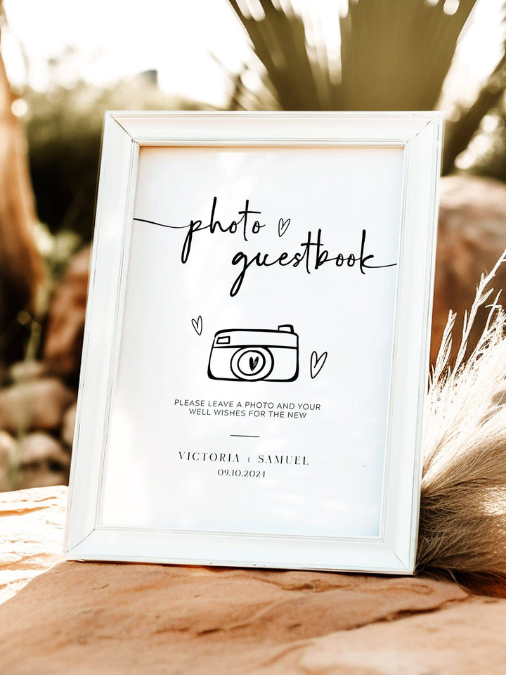 Boho Polaroid Guest Book Table Sign - The Victoria Collection