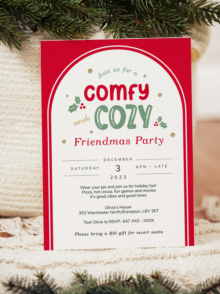 Comfy and Cozy Christmas Party Invitation 