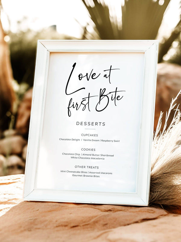 Love at First Bite: Minimalist Table Signs for Sweets - The Carmen Collection