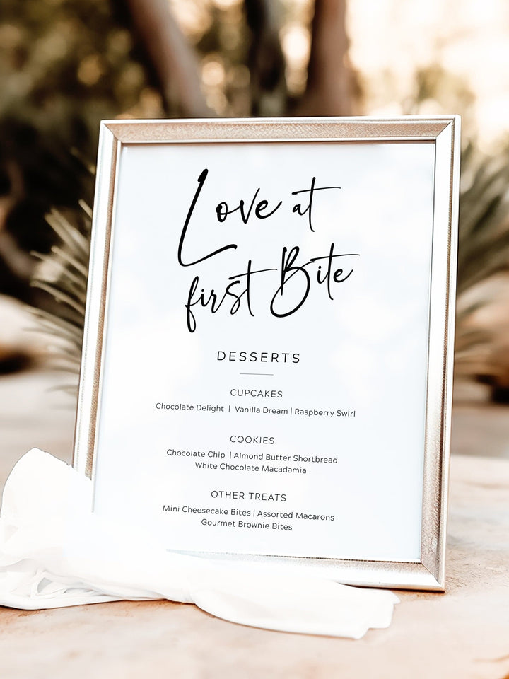 Love at First Bite: Minimalist Table Signs for Sweets - The Carmen Collection