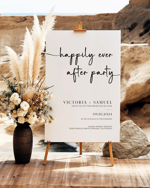 Minimalist Happily Ever After Reception Sign - The Victoria Collection