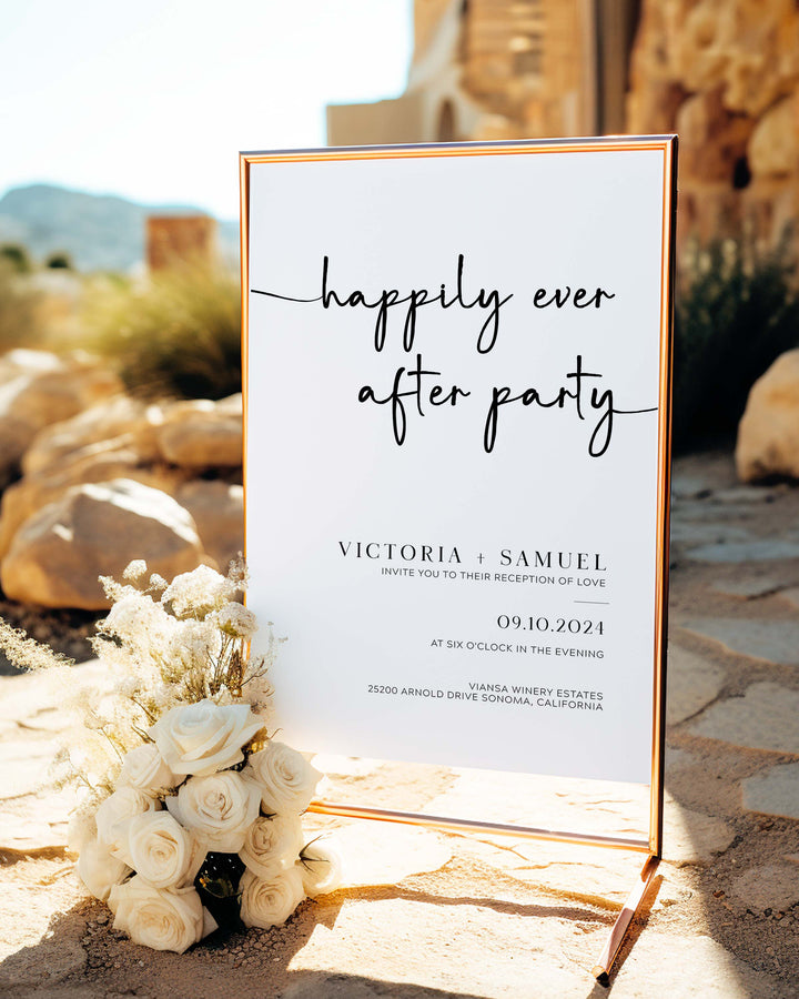 Minimalist Happily Ever After Reception Sign - The Victoria Collection