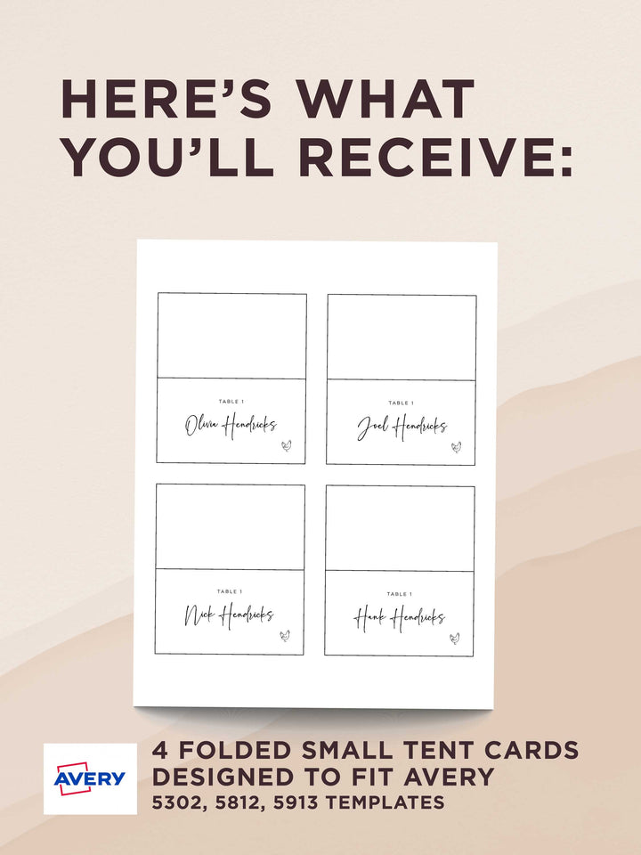 tent card template Personalize Your Wedding Seating with Minimalist Place Cards
