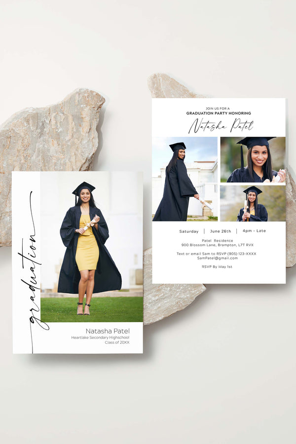 Modern Graduation Party Invitation - Style 1 - Vowpaperie