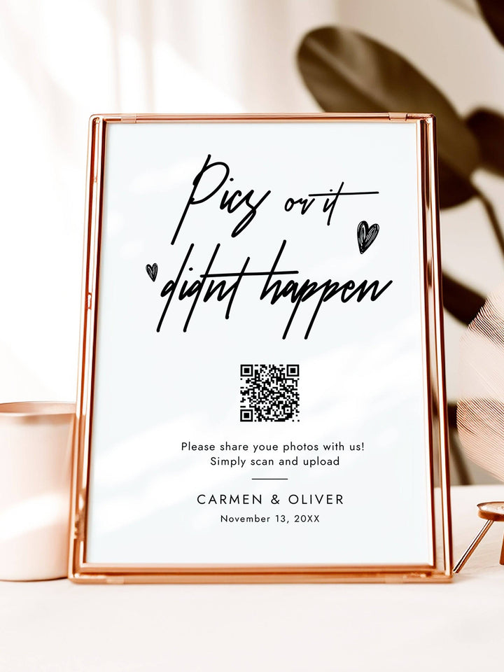 Pics Or It Didn't Happen wedding table sign - The Elizabeth Collection - Vowpaperie