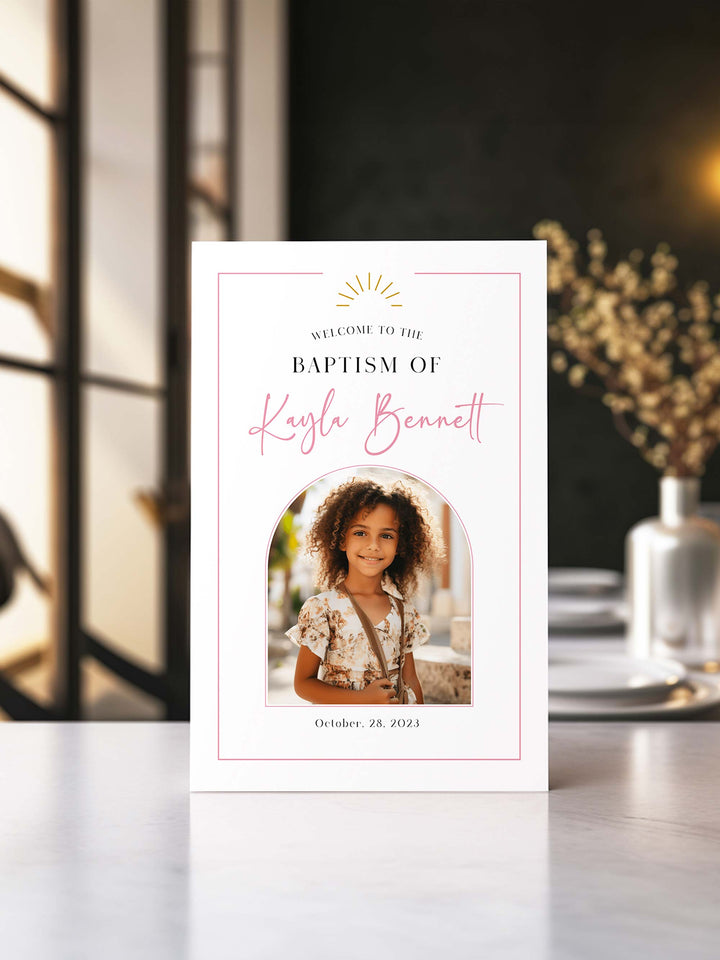 Customizable Pink LDS Baptism Program for Girls