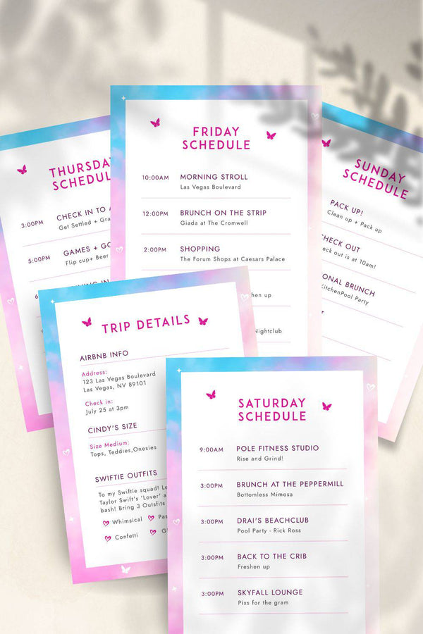 She Found Her Lover Bachelorette Itinerary - Vowpaperie