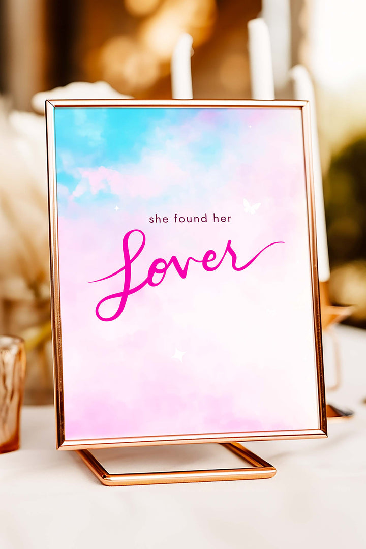 She Found Her Lover Bachelorette Table Signs Bundle - Swiftie Themed - Vowpaperie