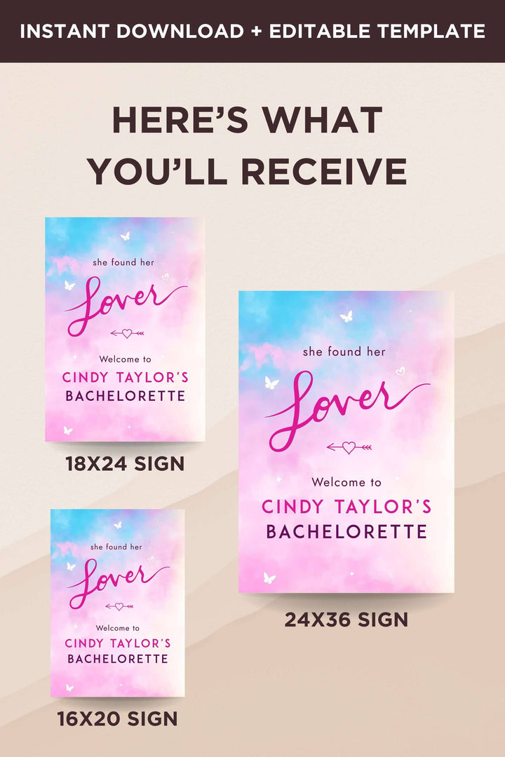 She Found Her Lover Bachelorette Welcome Sign - Vowpaperie
