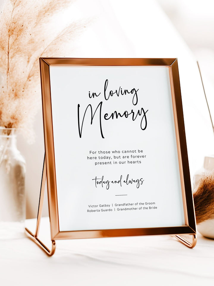 Simple In Loving Memory Table - Memorial Table Sign, Until We Meet Again - The Carmen Collection - Vowpaperie