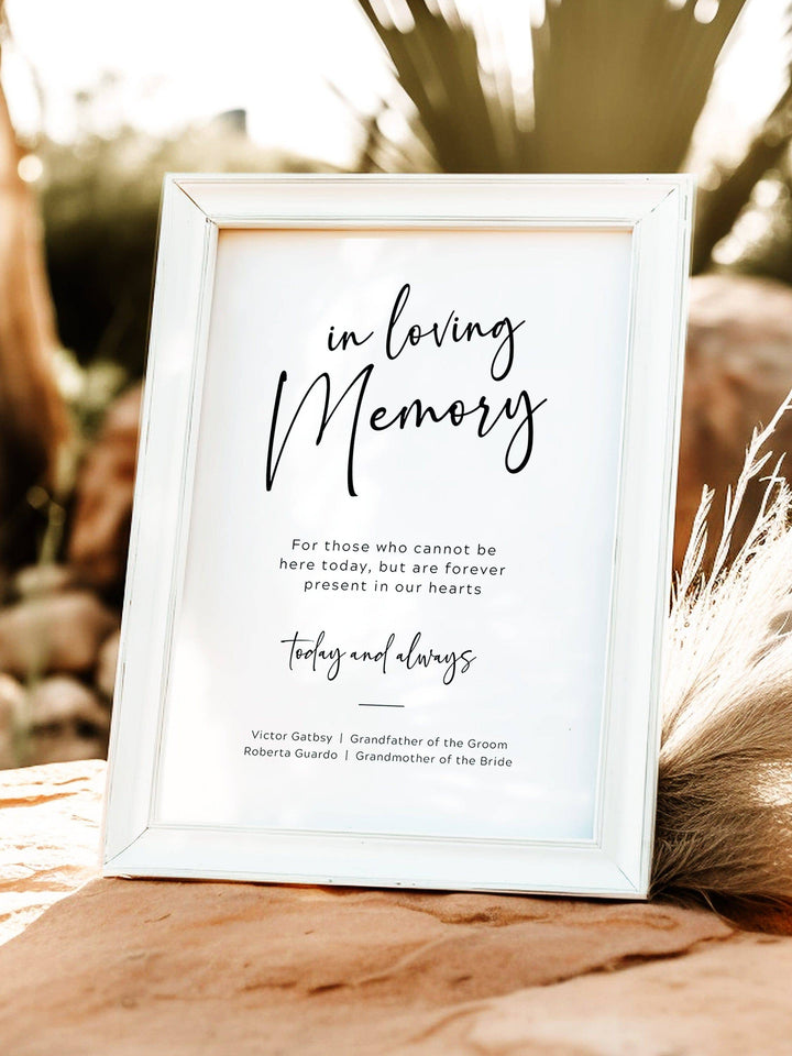 Simple In Loving Memory Table - Memorial Table Sign, Until We Meet Again - The Carmen Collection - Vowpaperie