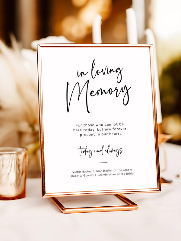 Simple In Loving Memory Table - Memorial Table Sign, Until We Meet Again - The Carmen Collection - Vowpaperie