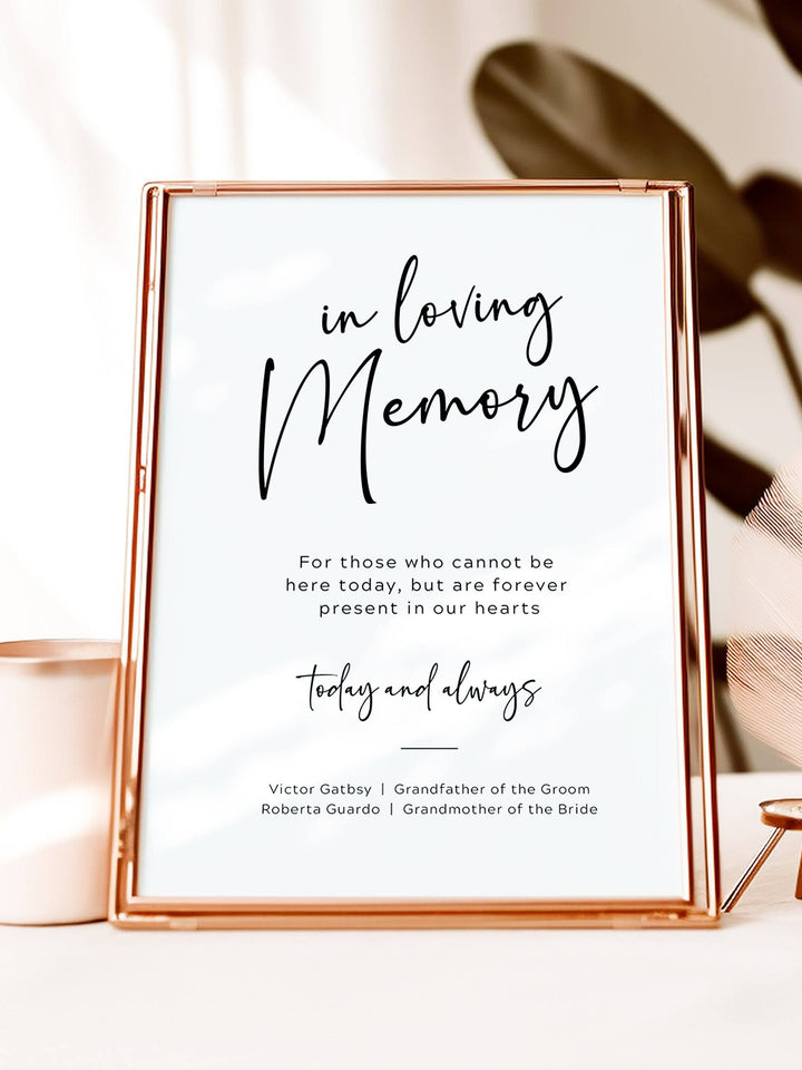 Simple In Loving Memory Table - Memorial Table Sign, Until We Meet Again - The Carmen Collection - Vowpaperie