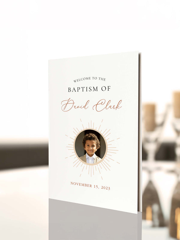 Terracotta Gender Neutral LDS Baptism Program - Customizable Boy Girl Latter-Day Saints Baptism - Vowpaperie