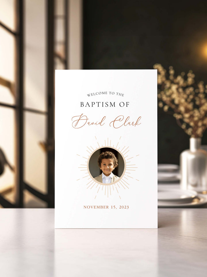 Terracotta Gender Neutral LDS Baptism Program - Customizable Boy Girl Latter-Day Saints Baptism - Vowpaperie