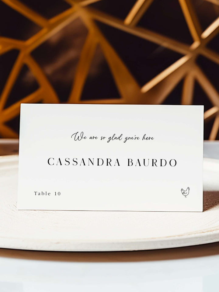 Wedding Name Place Cards,Meal Choice Wedding Place Cards Set16 - Vowpaperie