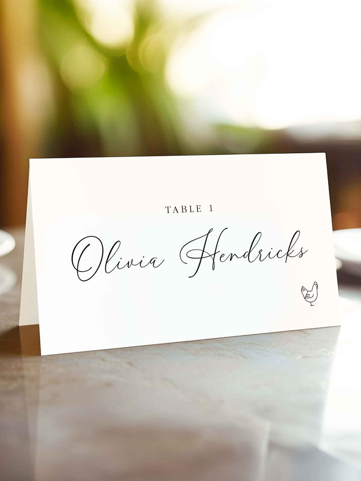 Best Meal Choice Weddings Place Cards