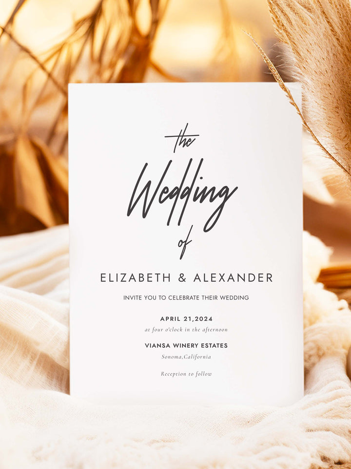 Modern Wedding Invitation - Elizabeth Collection - Vowpaperie