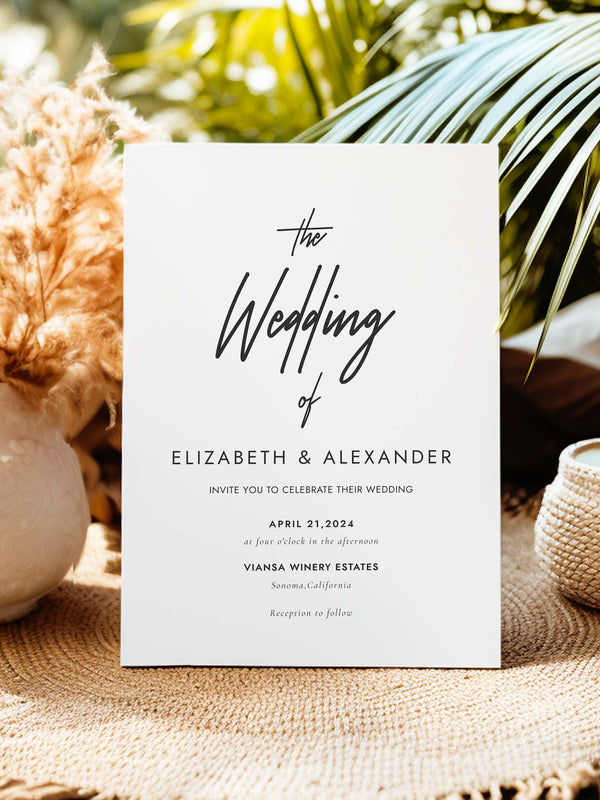Modern Wedding Invitation - Elizabeth Collection - Vowpaperie
