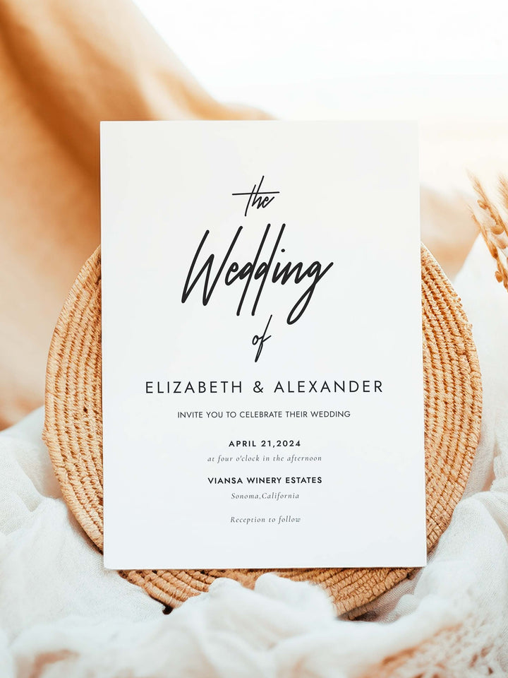 Modern Wedding Invitation - Elizabeth Collection - Vowpaperie