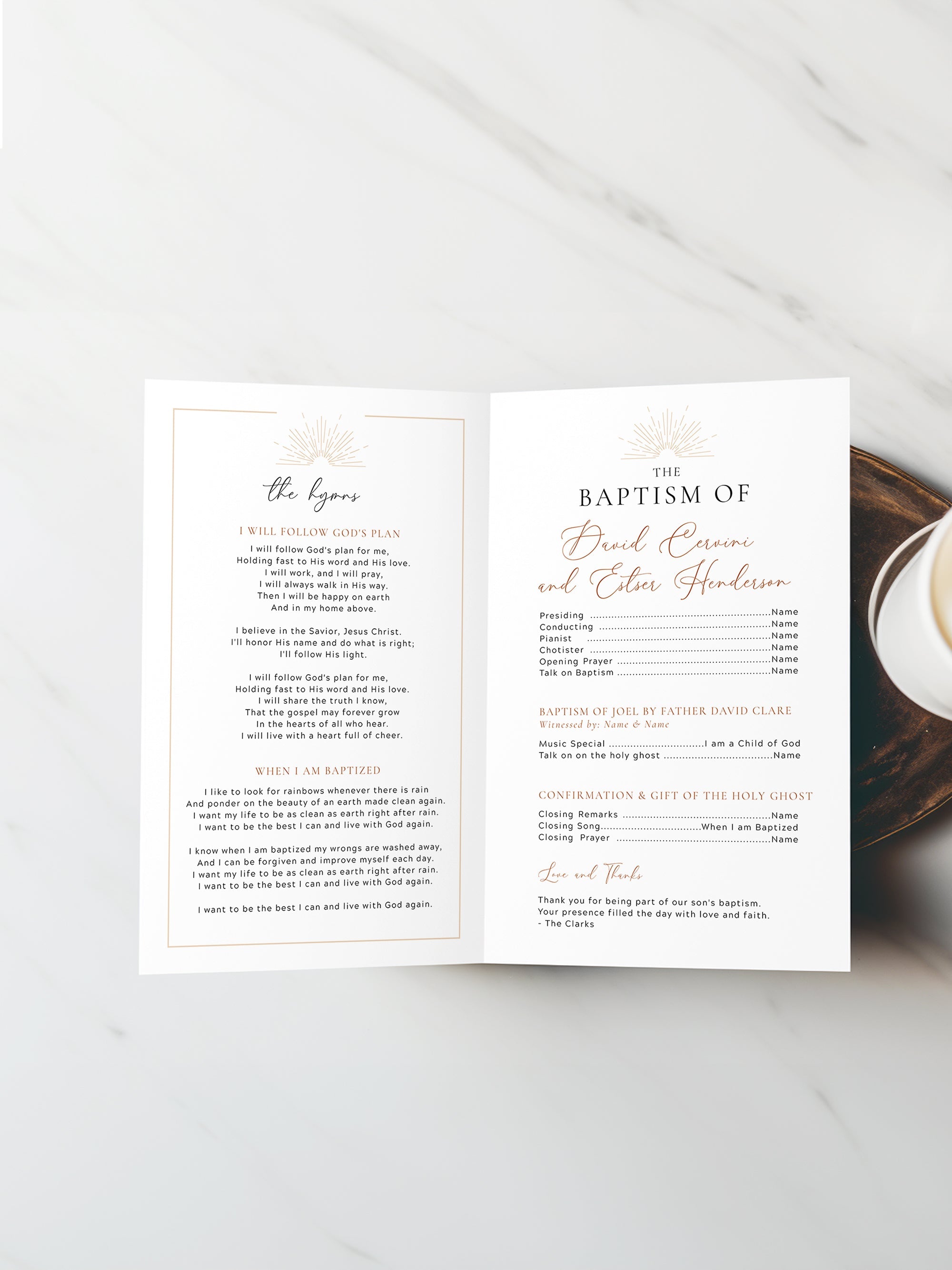 Custom LDS Baptism Program Template Vowpaperie